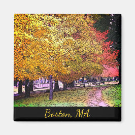 Boston, Massachusetts höstlöv komisk konst Magnet
