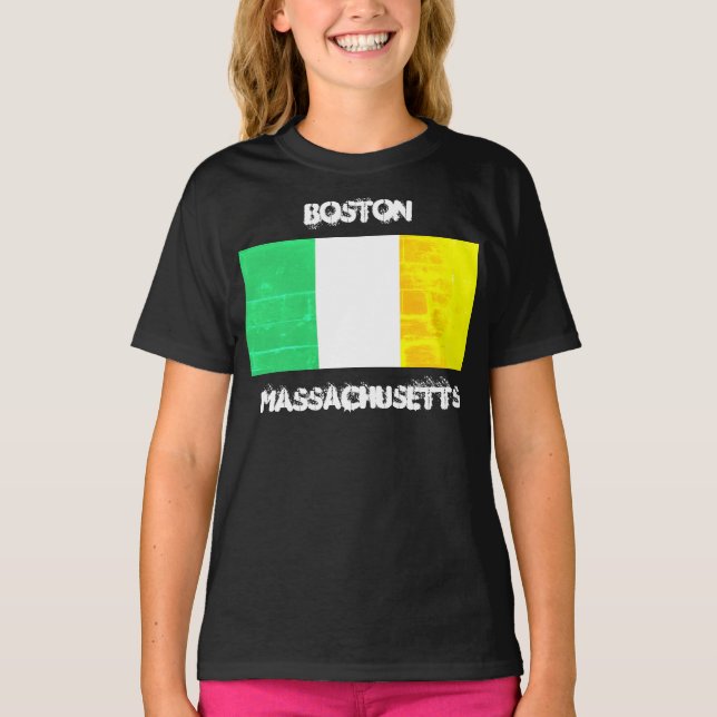 Boston Massachusetts Irish Pride – Celtic Roots T Shirt (Framsida)