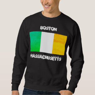 Boston Massachusetts Irländsk Flagga – Boston Souv Lång Ärmad Tröja