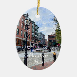 Boston Massachusetts Julgransprydnad Keramik