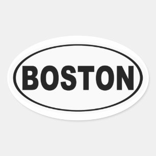 Boston Massachusetts Ovalt Klistermärke