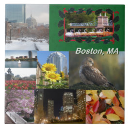Boston, Massachusetts Photo Collage Kakelplatta