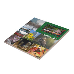 Boston, Massachusetts Photo Collage Kakelplatta