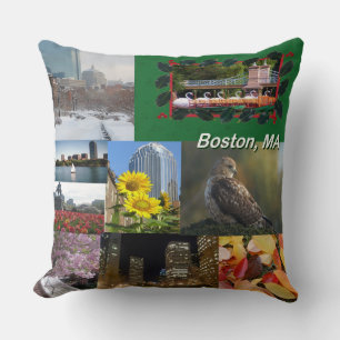 Boston, Massachusetts Photo Collage Kudde