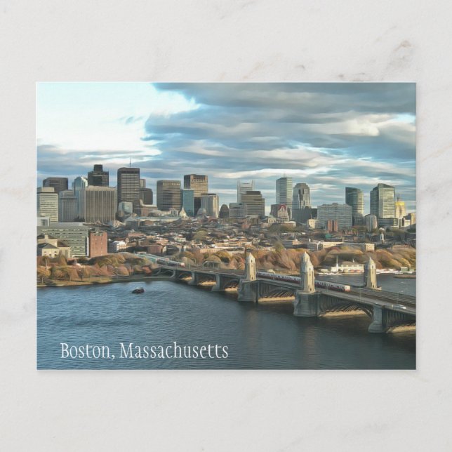 Boston, Massachusetts Postcard Vykort (Framsida)