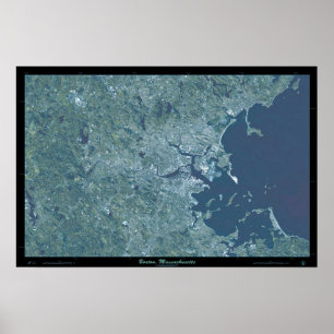 Boston, Massachusetts satellitaffisch Poster