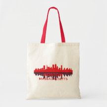 Boston Massachusetts Silhuett Röd Present
