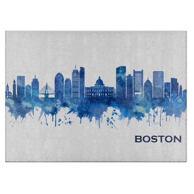 Boston Massachusetts Skyline Blue (Framsidan)