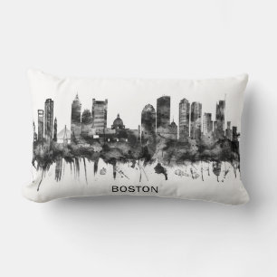 Boston Massachusetts Skyline BW Lumbarkudde