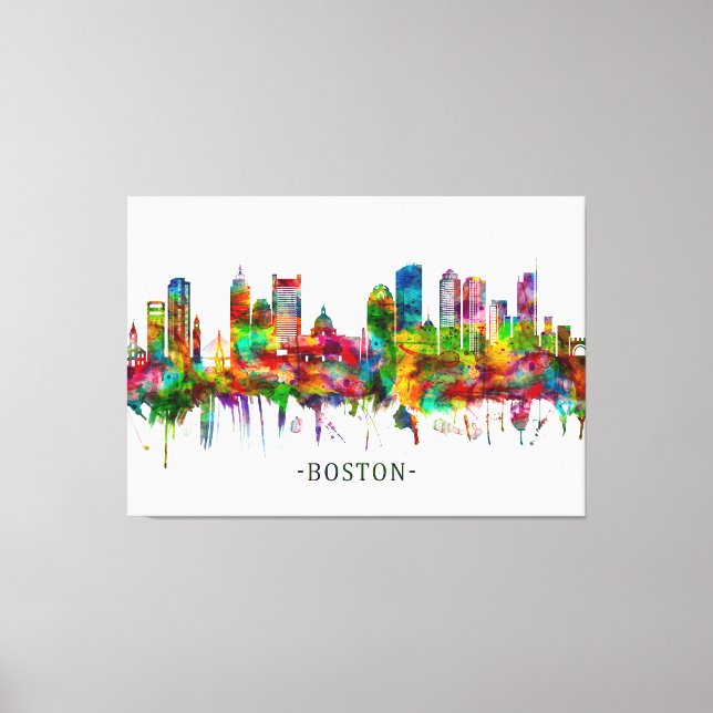 Boston Massachusetts Skyline Canvastryck (Framsida)