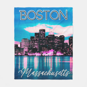 Boston Massachusetts Skyline Fleecefilt