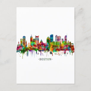 Boston Massachusetts Skyline Helg Vykort