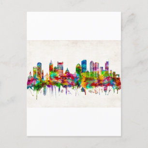 Boston Massachusetts Skyline Helg Vykort