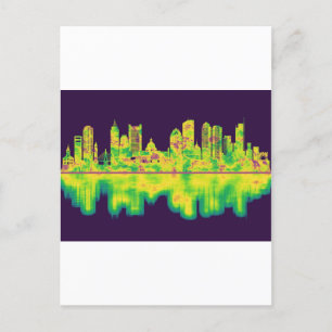Boston Massachusetts Skyline Inbjudan Vykort