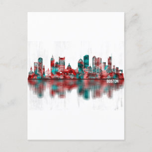 Boston Massachusetts Skyline Inbjudan Vykort