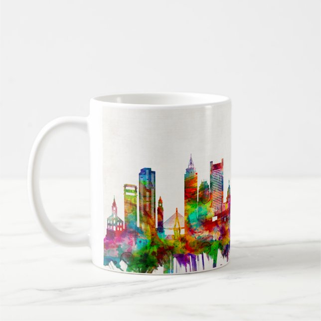 Boston Massachusetts Skyline Kaffemugg (Vänster)