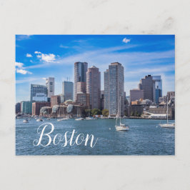 Boston Massachusetts Skyline Postcard Waterfront Vykort