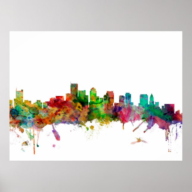 Boston Massachusetts Skyline Poster (Framsidan)