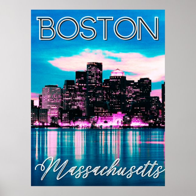 Boston Massachusetts Skyline Poster (Framsidan)