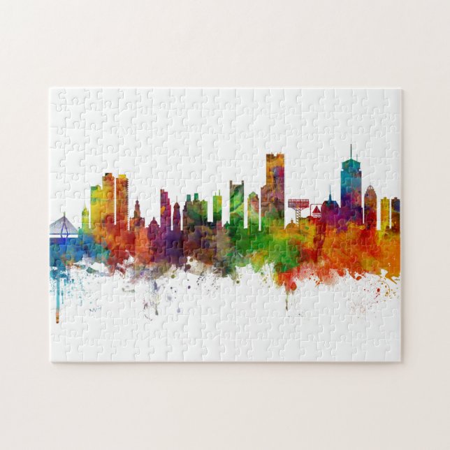 Boston Massachusetts Skyline Pussel (Horisontell)