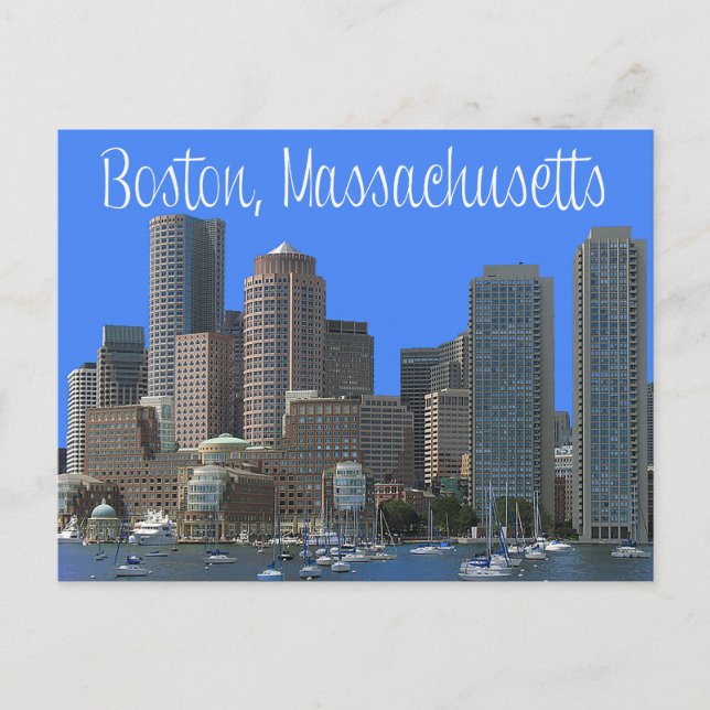 Boston, Massachusetts, Skyline United Stater Vykort (Framsida)