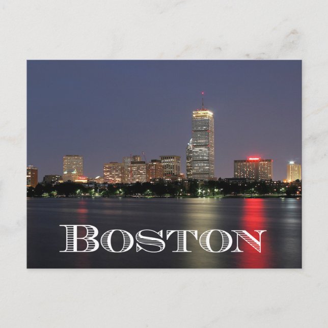 Boston Massachusetts Skyline - USA Vykort (Framsida)