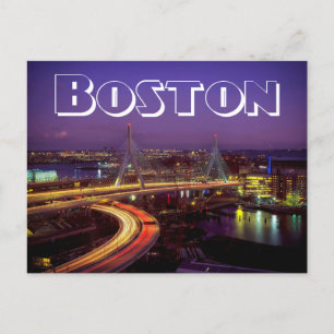 Boston Massachusetts Skyline USA - Zakim Bridge Vykort