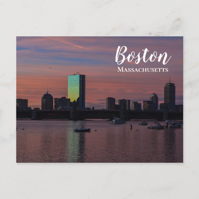 Boston Massachusetts Skyline vykort (Framsida)