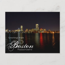 Boston Massachusetts Skyline Waterfront Postcard Vykort