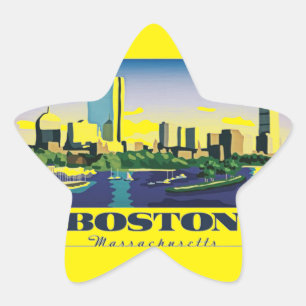 Boston, Massachusetts Stjärnformat Klistermärke