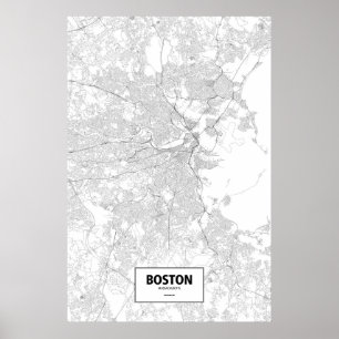 Boston, Massachusetts (svart på vitt) Poster