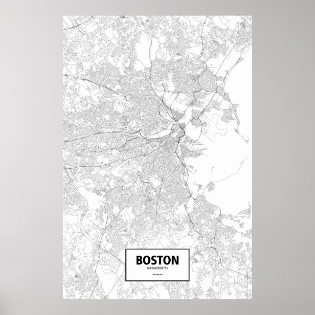 Boston, Massachusetts (svart på vitt) Poster (Framsidan)