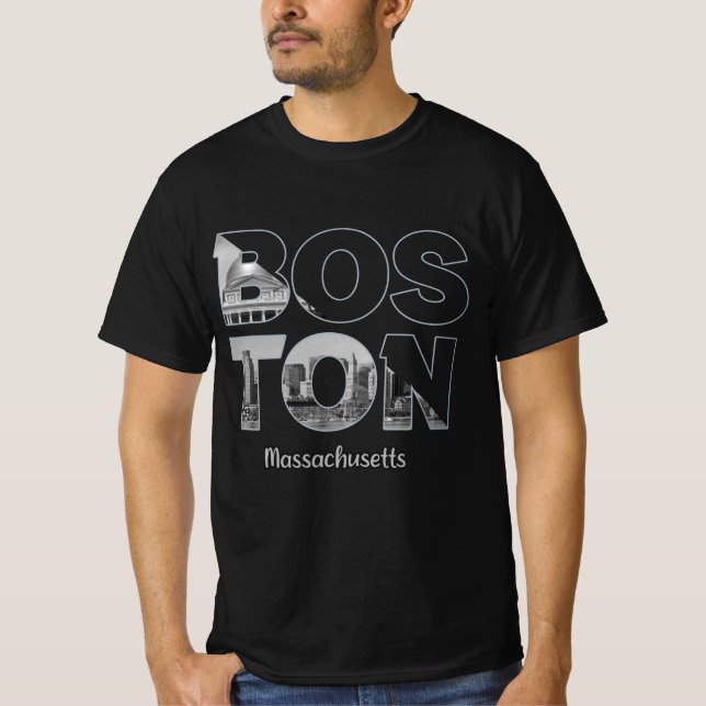 Boston Massachusetts T Shirt (Framsida)