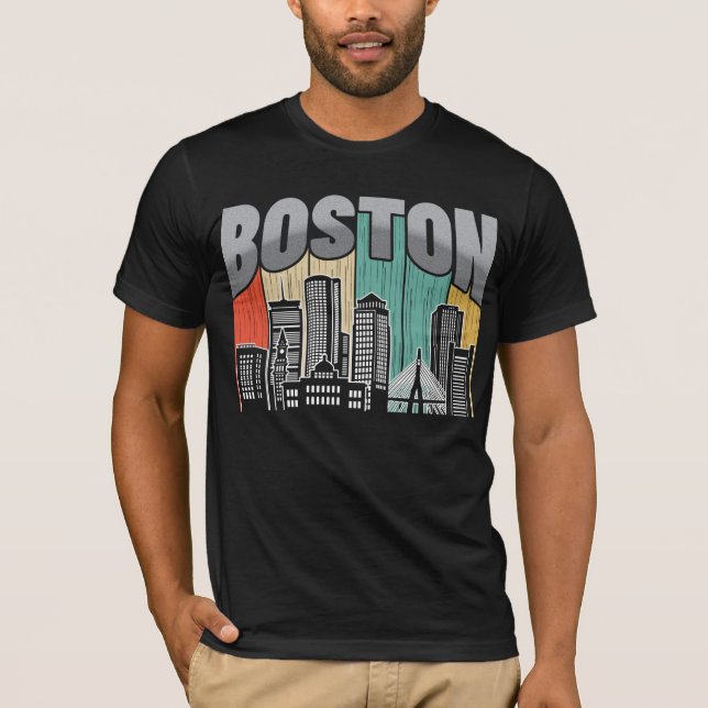 Boston Massachusetts T Shirt (Framsida)
