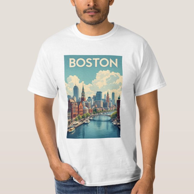 Boston Massachusetts T Shirt (Framsida)