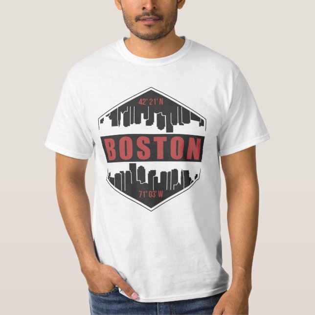 Boston Massachusetts T Shirt (Framsida)