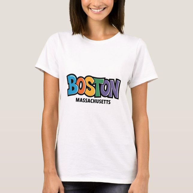 Boston Massachusetts T Shirt (Framsida)