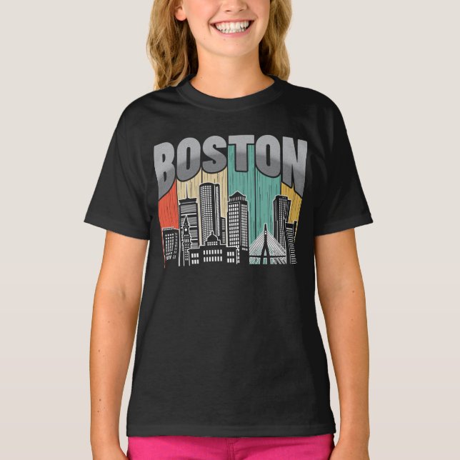 Boston Massachusetts T Shirt (Framsida)