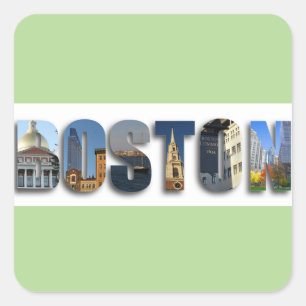 Boston Massachusetts Travel Photo Fyrkantigt Klistermärke