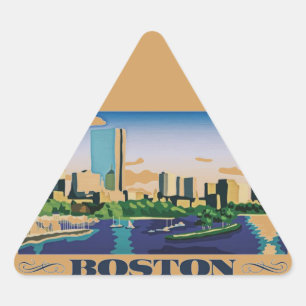 Boston, Massachusetts Triangelformat Klistermärke