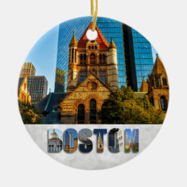 Boston Massachusetts Trinity Church Copley Square Julgransprydnad Keramik
