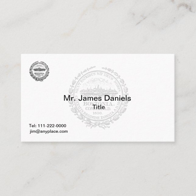 Boston Massachusetts Underbar Seal Visitkort (Framsida)