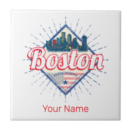 Boston Massachusetts United Stater Vintage USA Kakelplatta