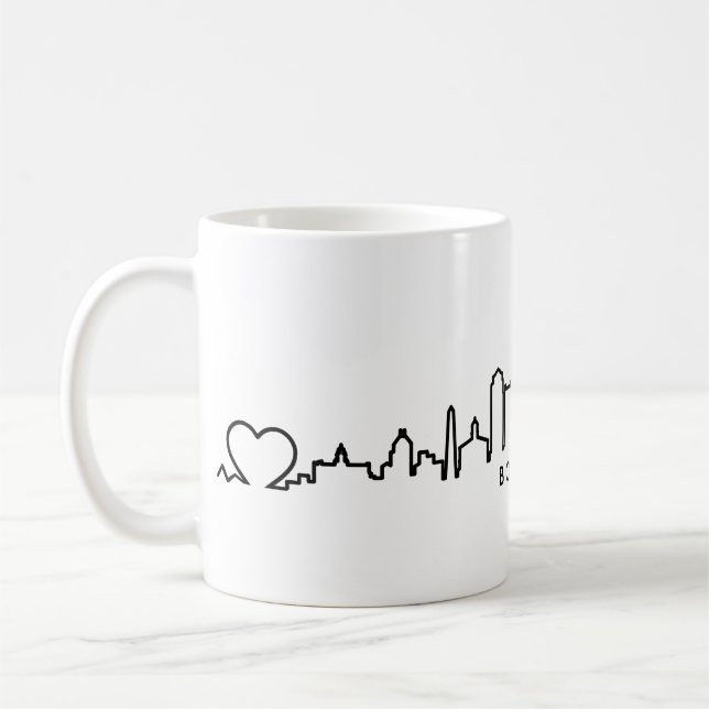 BOSTON Massachusetts USA City Skyline Silhouette Kaffemugg (Vänster)