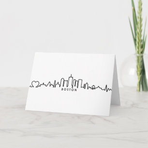 BOSTON Massachusetts USA City Skyline Silhouette Kort
