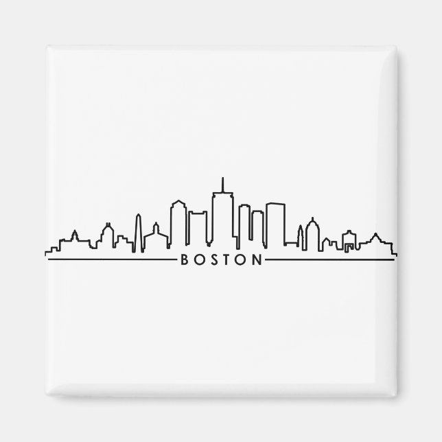 BOSTON Massachusetts USA City Skyline Silhouette Magnet (Framsidan)