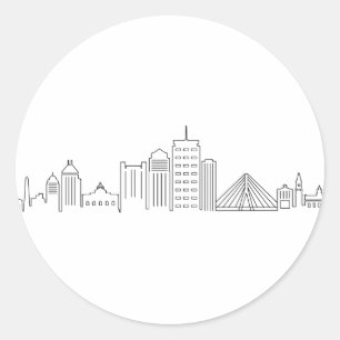 BOSTON Massachusetts USA City Skyline Silhouette Runt Klistermärke