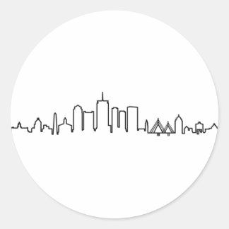 BOSTON Massachusetts USA City Skyline Silhouette Runt Klistermärke