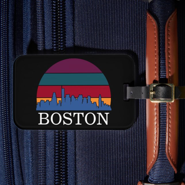 Boston Massachusetts Vintage Cityscape Bagagebricka (Framsida Insitu 4)