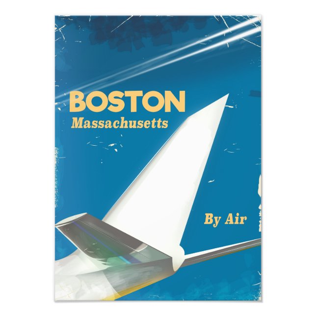 Boston Massachusetts vintage flight poster (Framsidan)